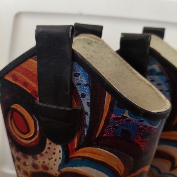 Funky Colorful Cowboy Rain Boots  Size 5 Pointed Toe EU 35 - Picture 6 of 16